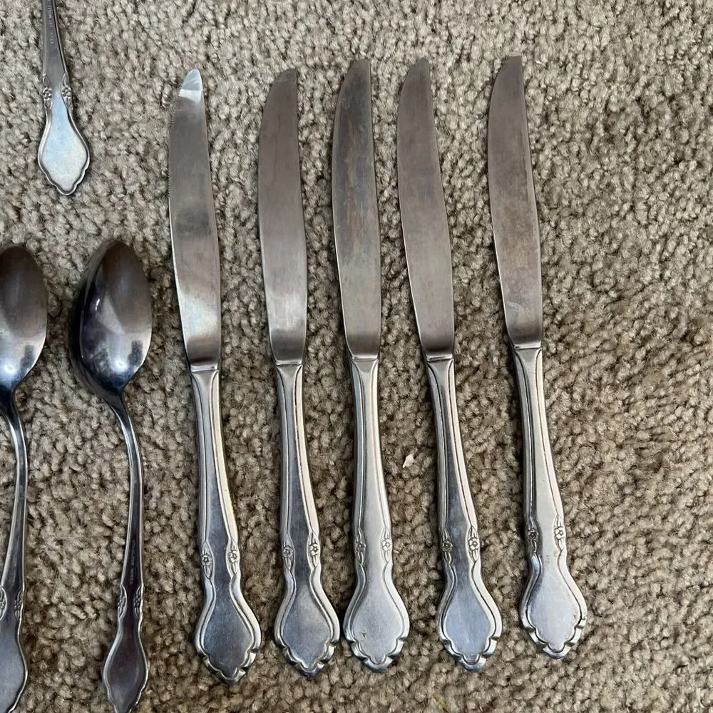 lot-14 Vtg  Flatware Spoons‎ Knives Forks Japan Northland Stainless